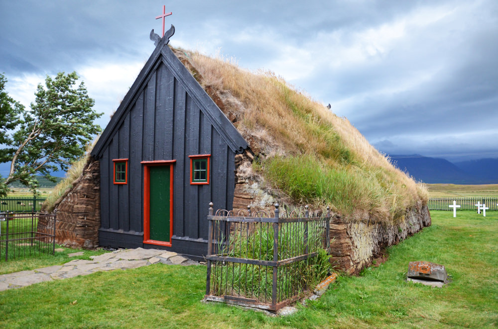 house with grass roof